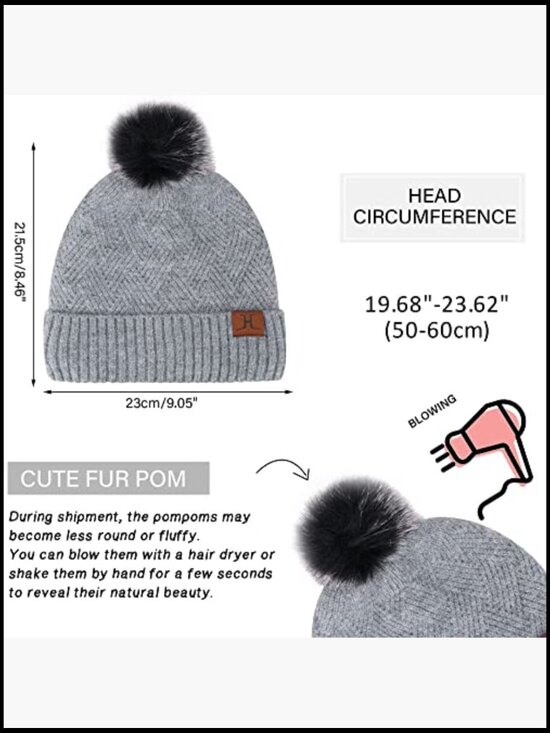 Warm Knit Beanie Scarf Gloves Set with Fleece Lining Touchscreen Gloves main image 4